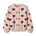 Cárdigan Jacquard Corazones - Offwhite Melange - Niño
