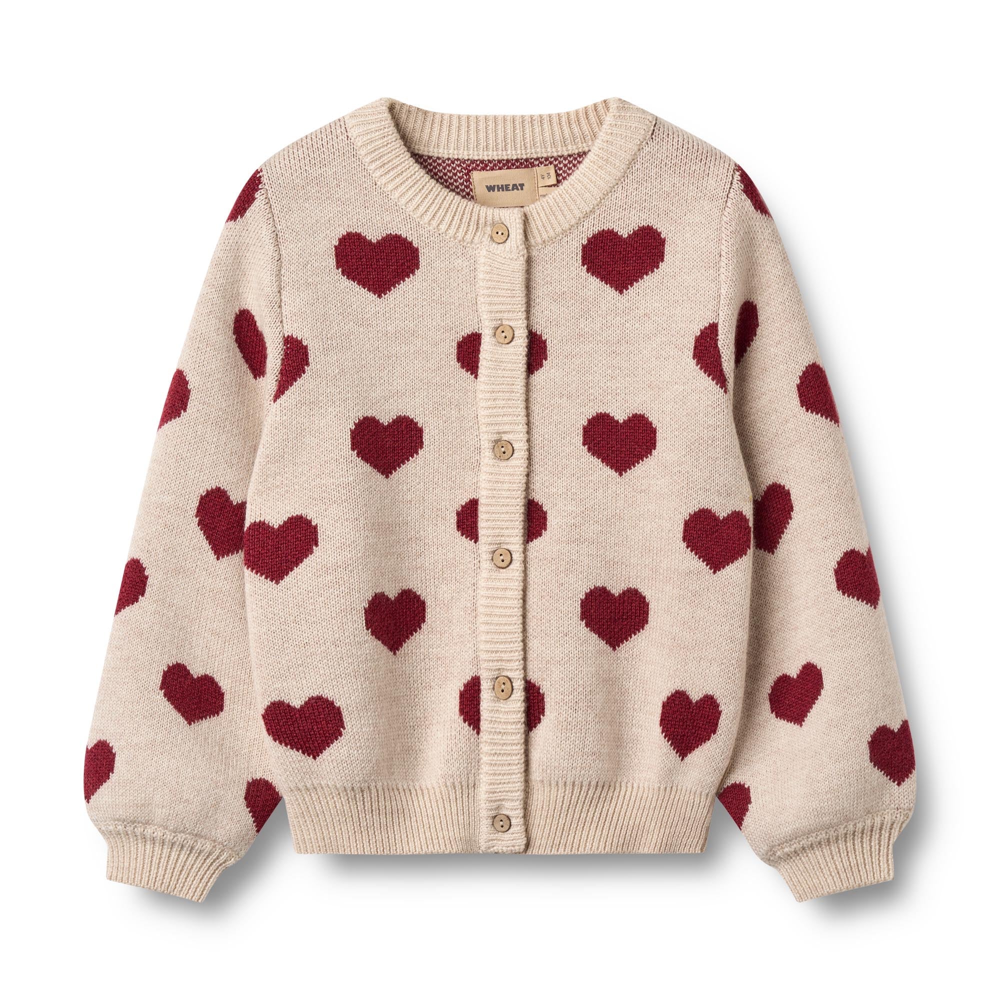 Cárdigan Jacquard Corazones - Offwhite Melange - Niño