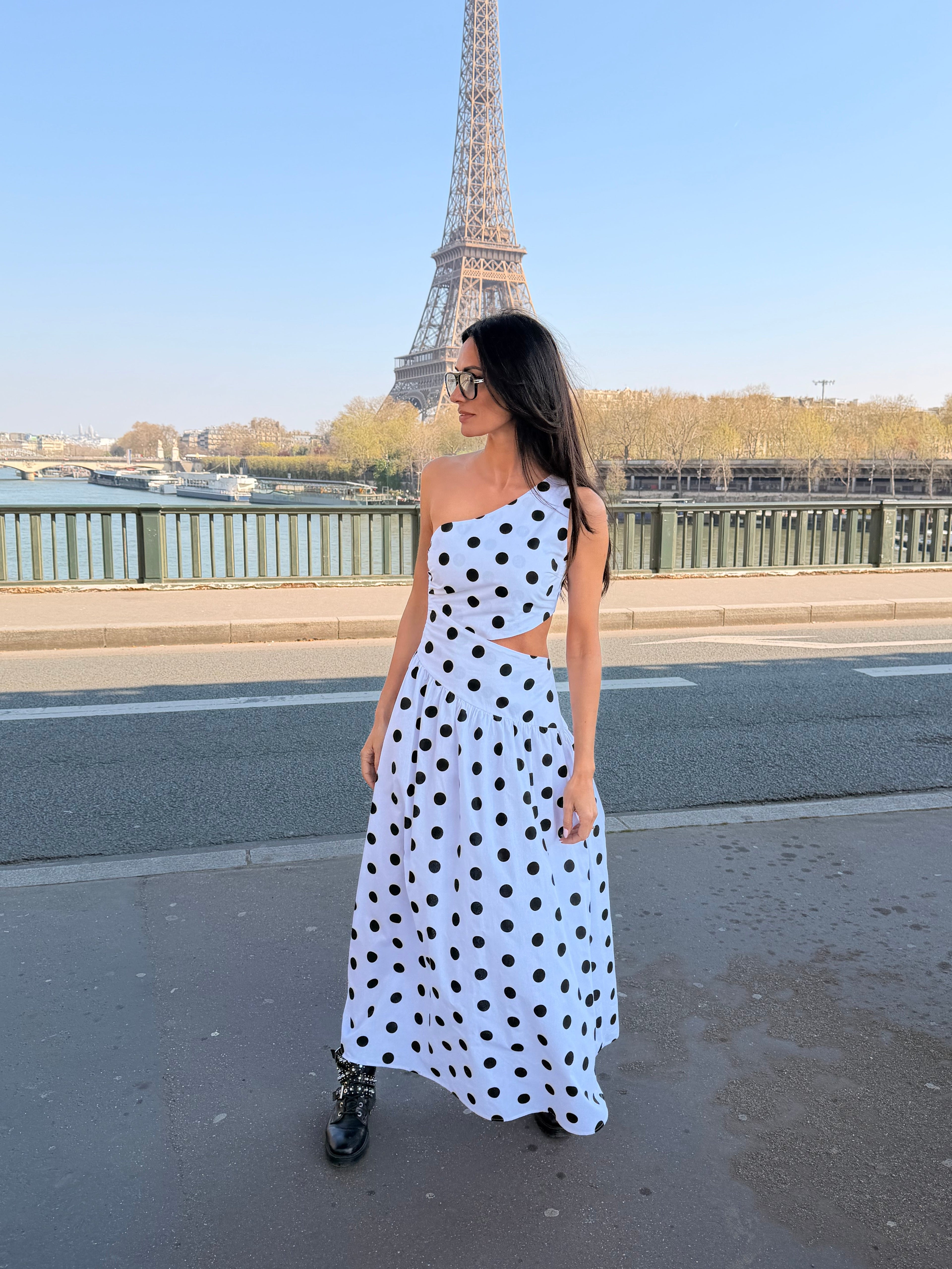 Vestido Gaia - Blanco/Negro