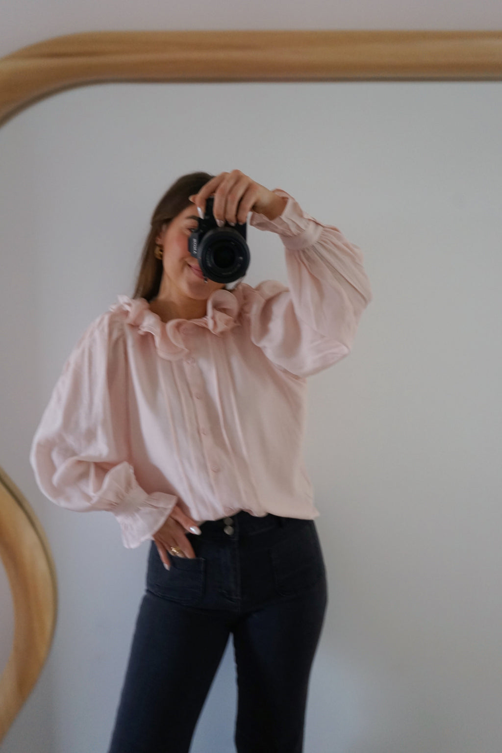 Blouse Brune Doux Rose