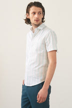 Chemise Fiji Rayures Vertes Fines