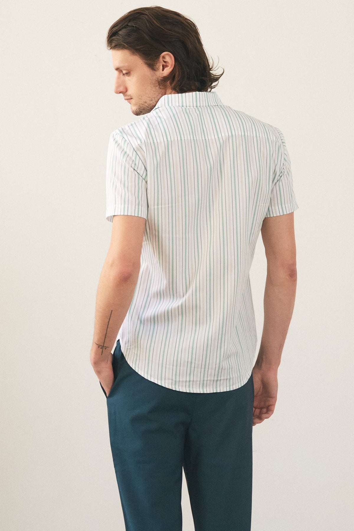 Chemise Fiji Rayures Vertes Fines