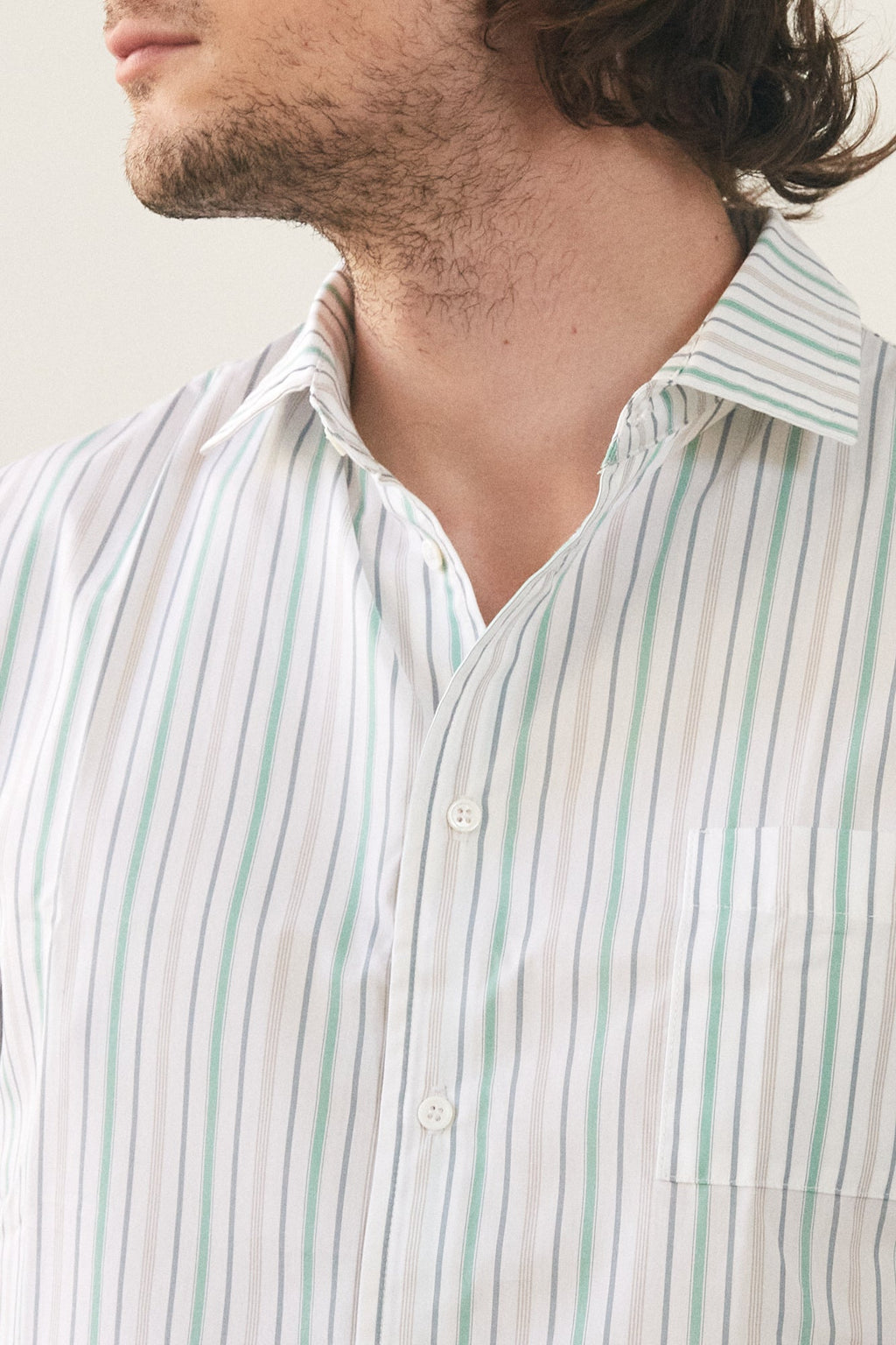 Chemise Fiji Rayures Vertes Fines
