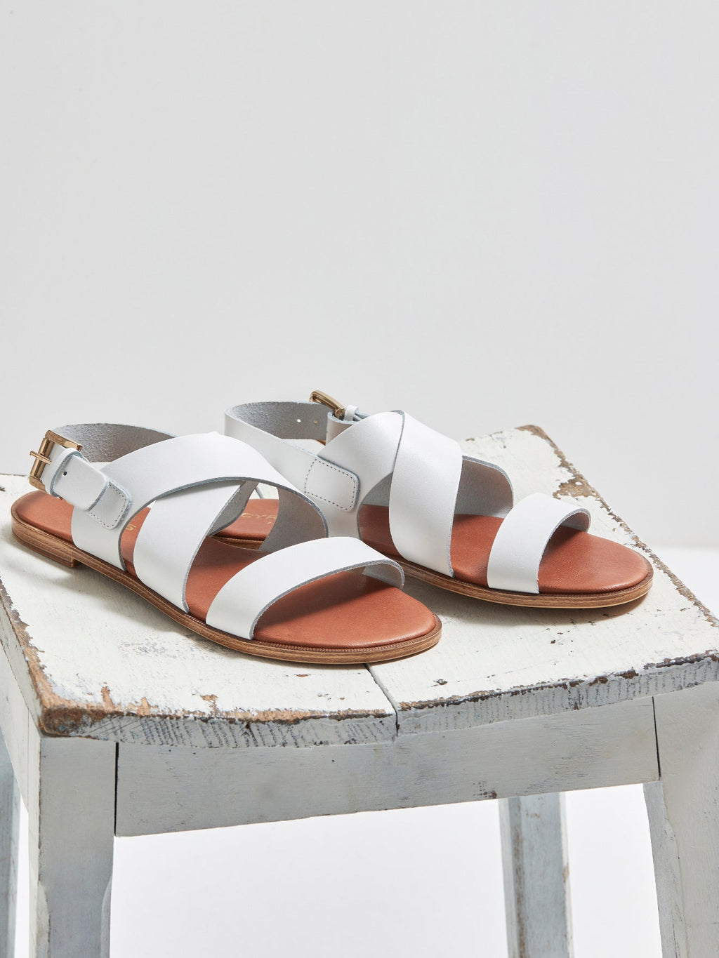 Sandalia Boucle - Liso Blanco Claro - Mujer