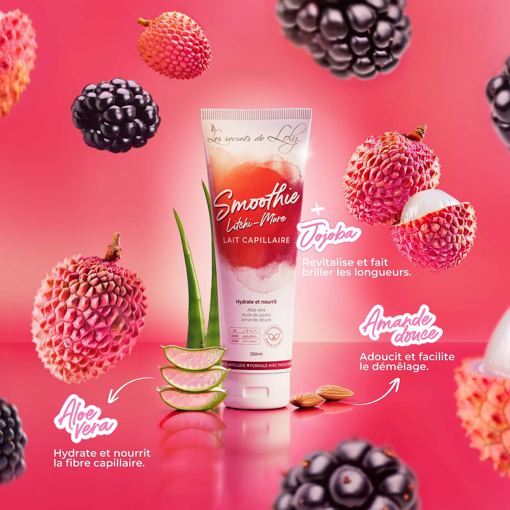 Lait Capillaire Smoothie Litchi-Mûre - 250Ml