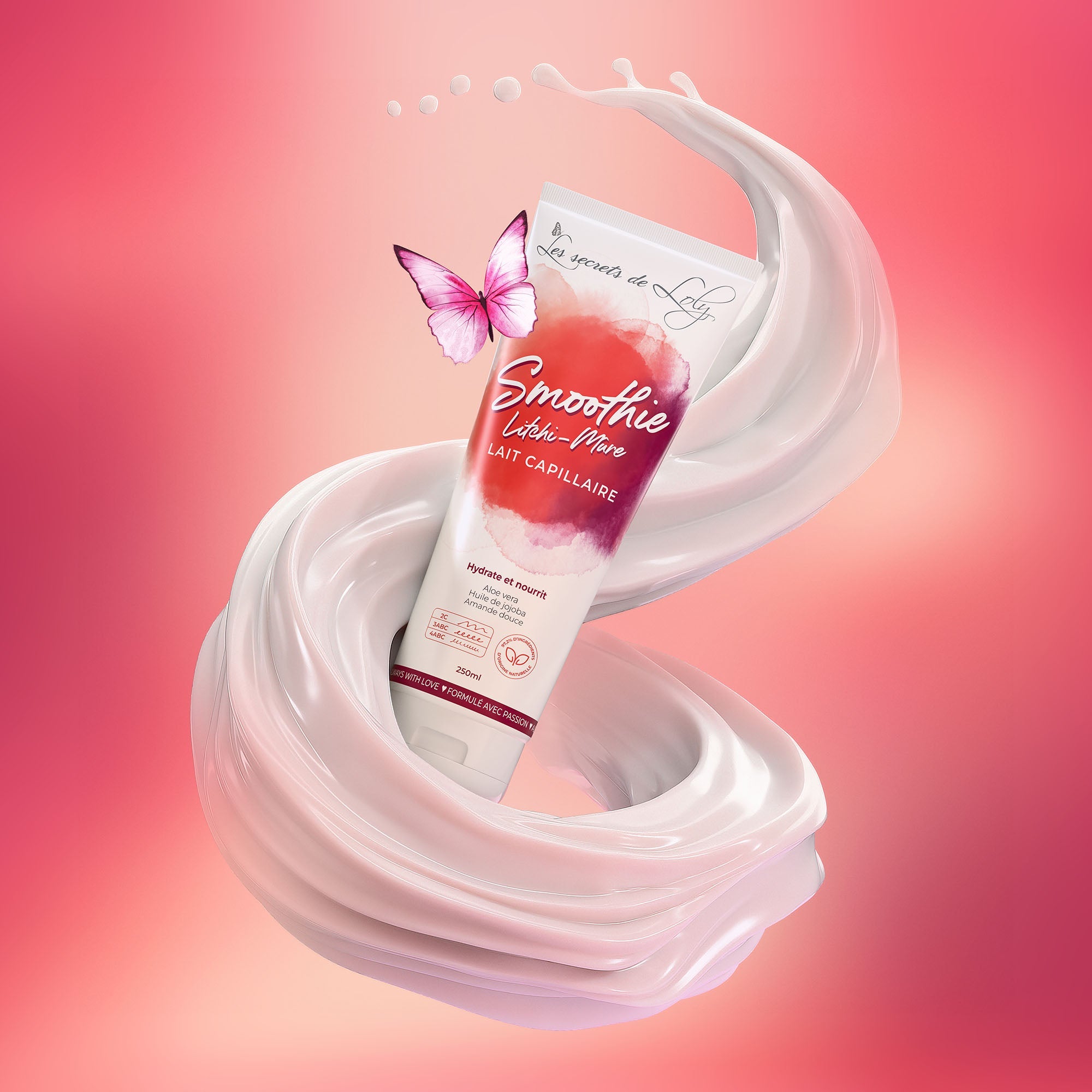 Lait Capillaire Smoothie Litchi-Mûre - 250Ml