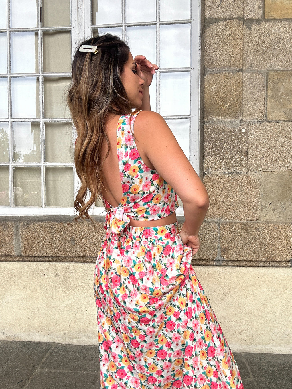 Naomi Long Floral Skirt