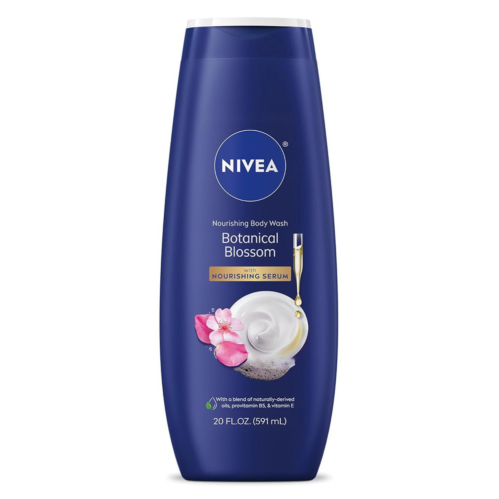 Nivea Nourishing Body Wash Botanical Blossom Care Body Wash for Women Nourishing Serum Enriched with Provitamin B5 and Vitamin E 20Oz (591ml)