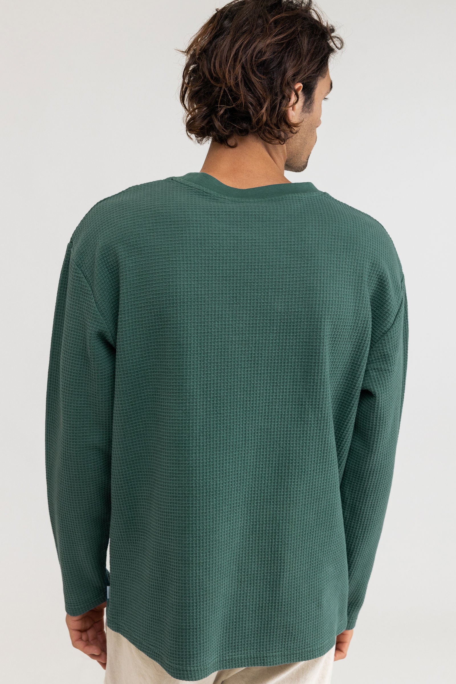 Rhythm - T-Shirt Manches Longues Waffle - Kelp - Homme