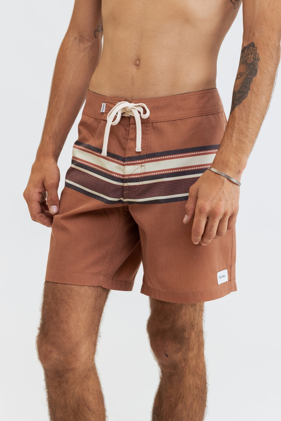 Rhythm - Short De Bain Stripe Trunk - Nutmeg - Homme