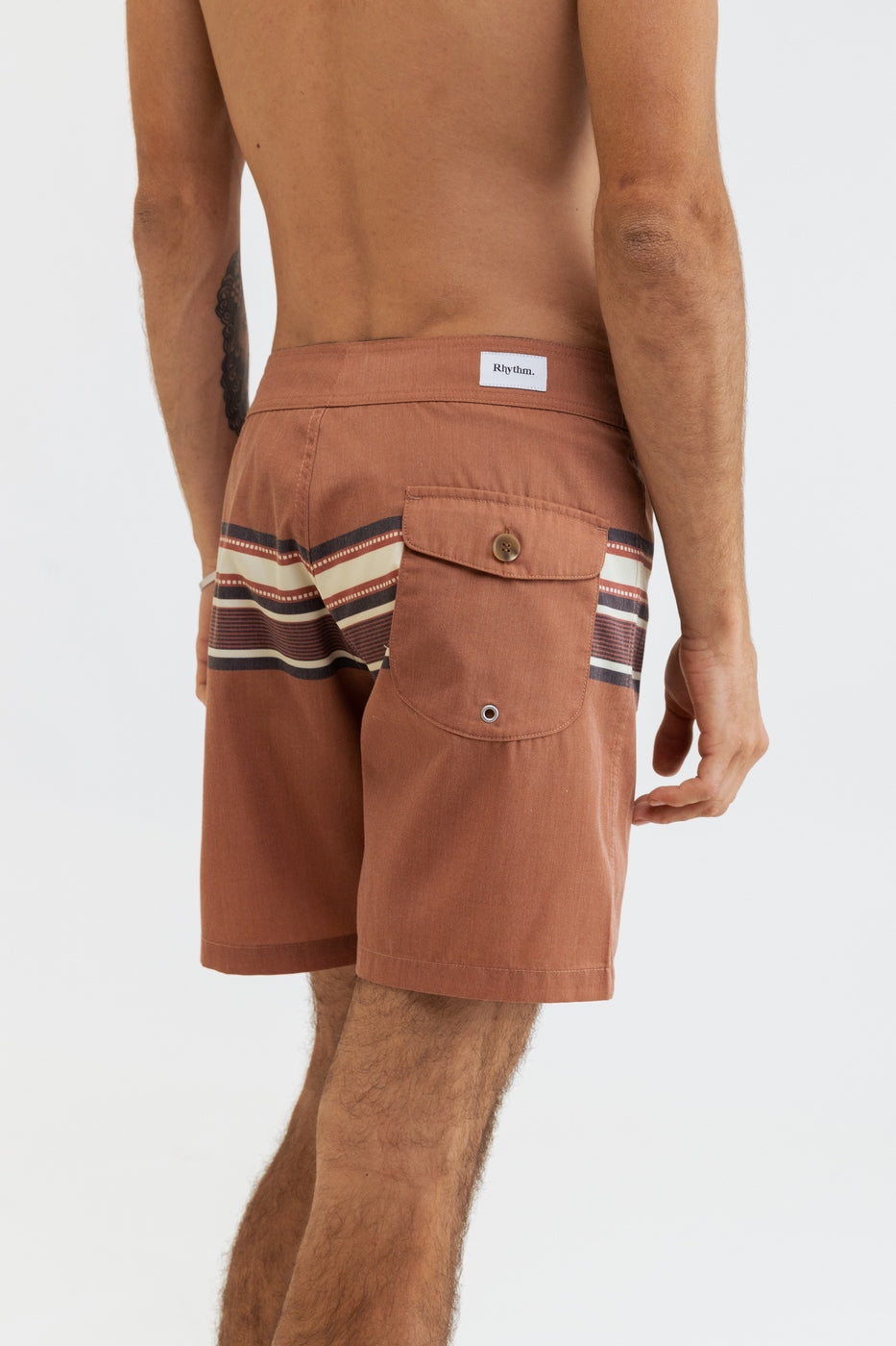 Rhythm - Short De Bain Stripe Trunk - Nutmeg - Homme