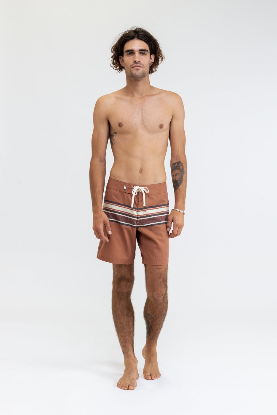 Rhythm - Short De Bain Stripe Trunk - Nutmeg - Homme