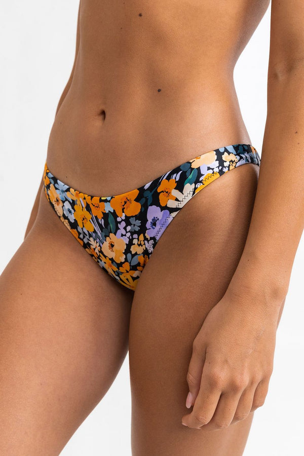 Rhythm - Ophelia Floral Cheeky Bikini Bottom - Black - Women