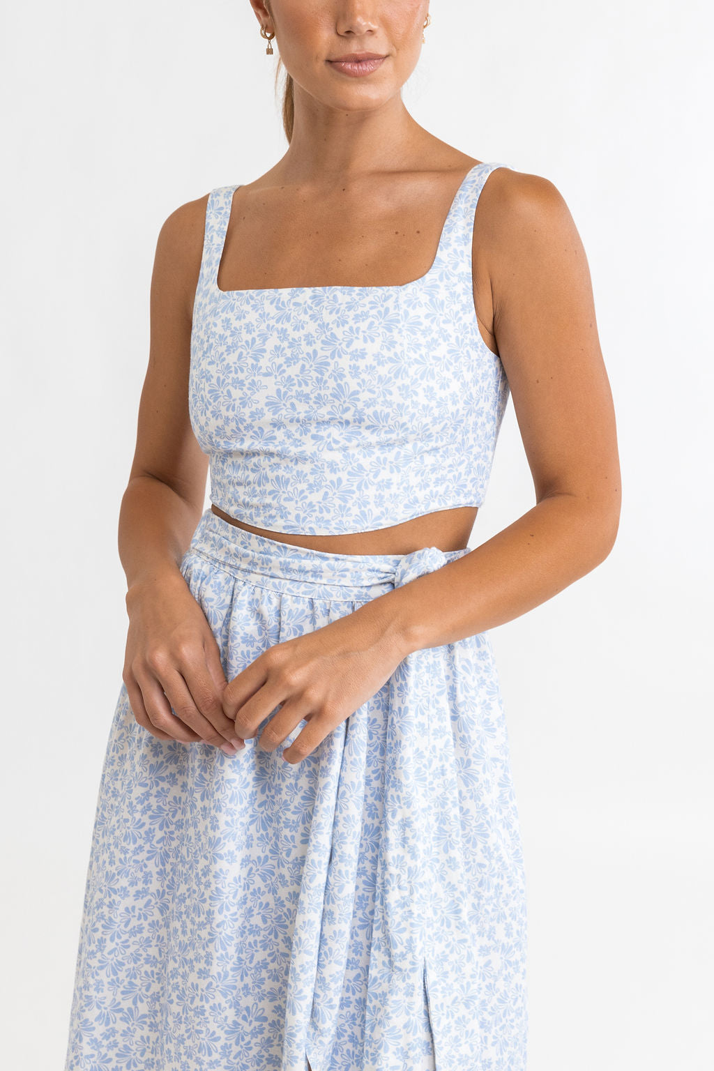 Rhythm - Jupe Voleta Floral Maxi - Cornflower - Femme