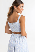 Rhythm - Jupe Voleta Floral Maxi - Cornflower - Femme