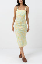 Rhythm - Robe Jupe Magnolia Floral Bias Midi Dress - Fern - Femme