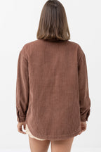 Oversized Corduroy Jacket - Chocolate - Women