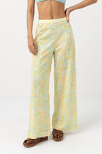 Rhythm - Magnolia Floral Wide Leg Pants - Fern - Women