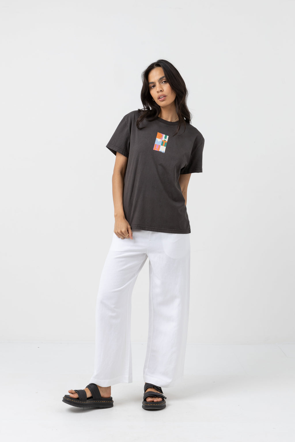 Stacked Band T-Shirt - Vintage Black - Women