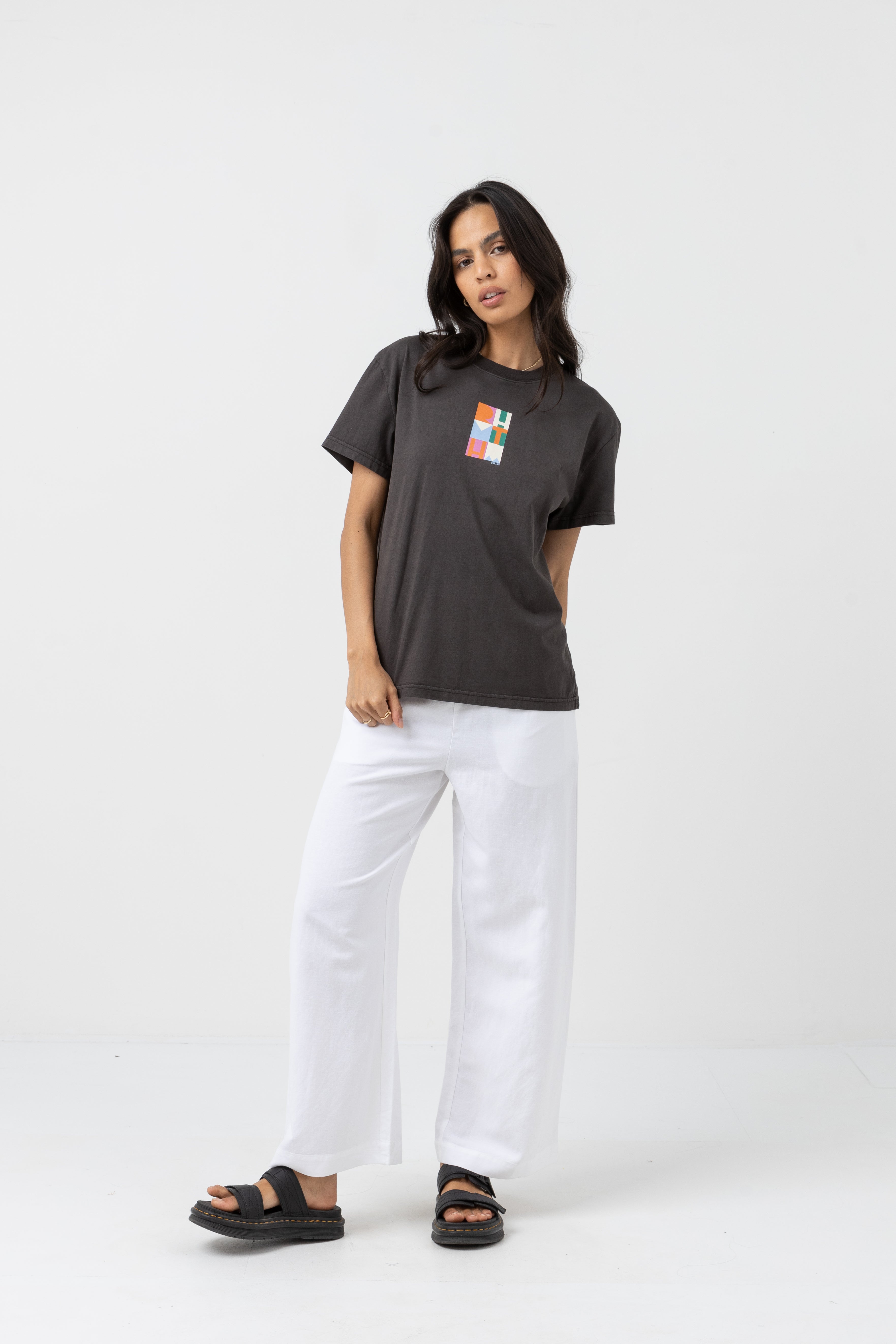 Stacked Band T-Shirt - Vintage Black - Women