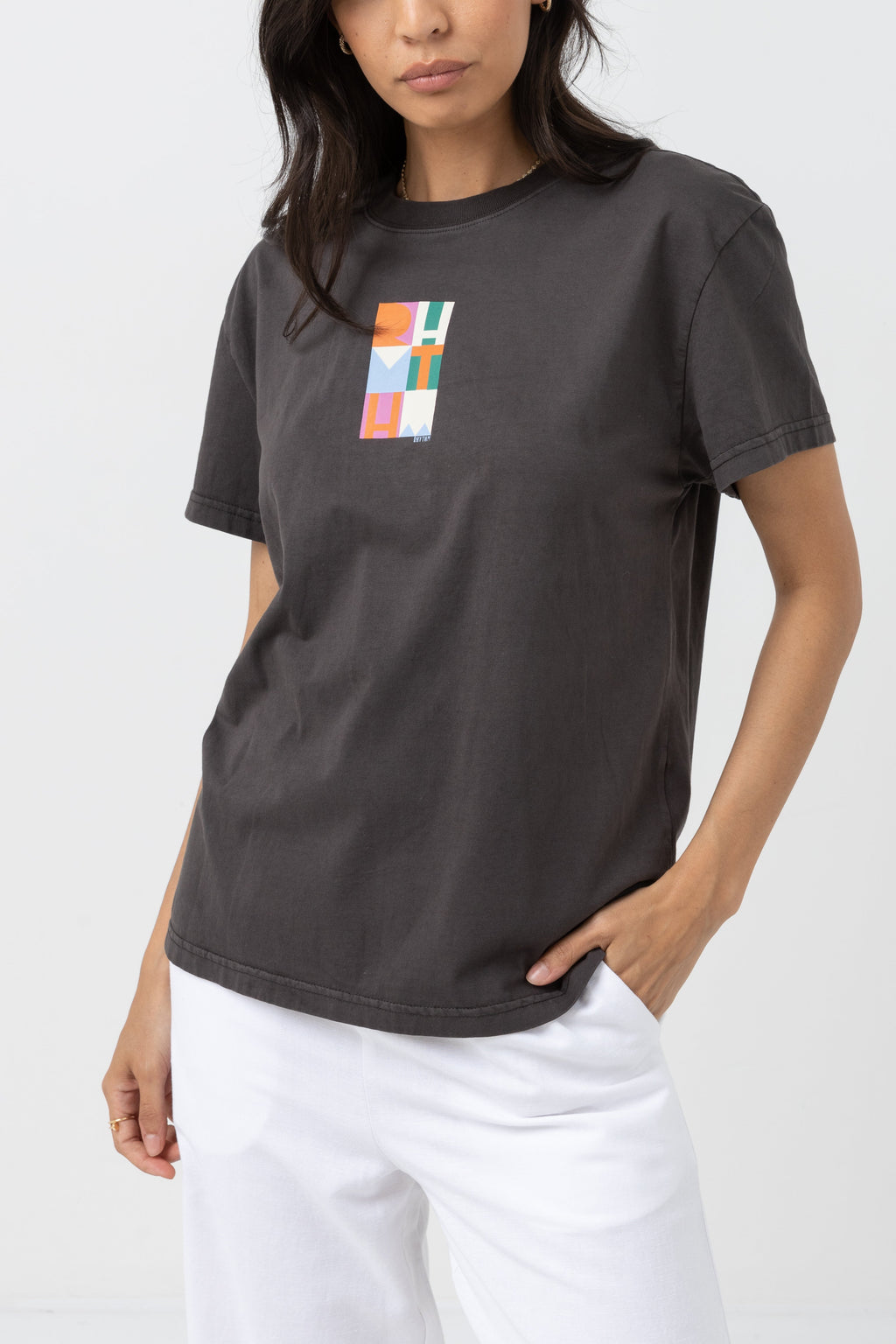 Stacked Band T-Shirt - Vintage Black - Women