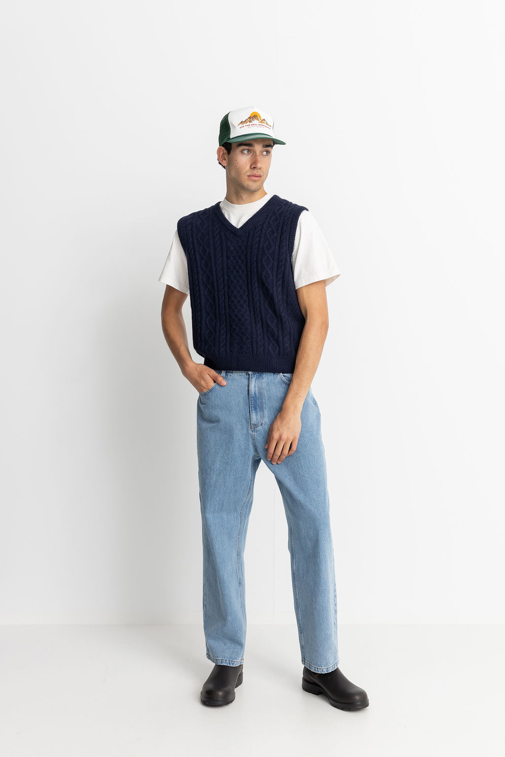 Pull Mohair Pull Vest - Navy - Homme