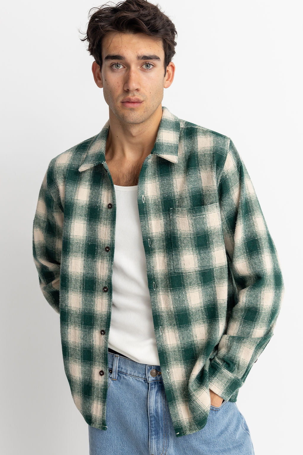 Chemise Plaid Ls Flannel - Green - Homme