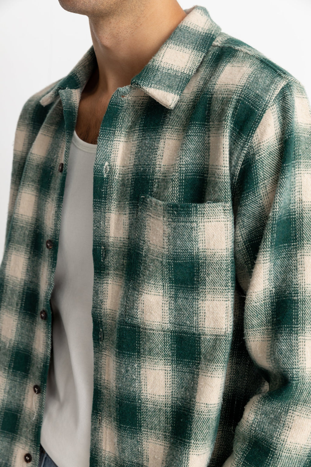 Chemise Plaid Ls Flannel - Green - Homme