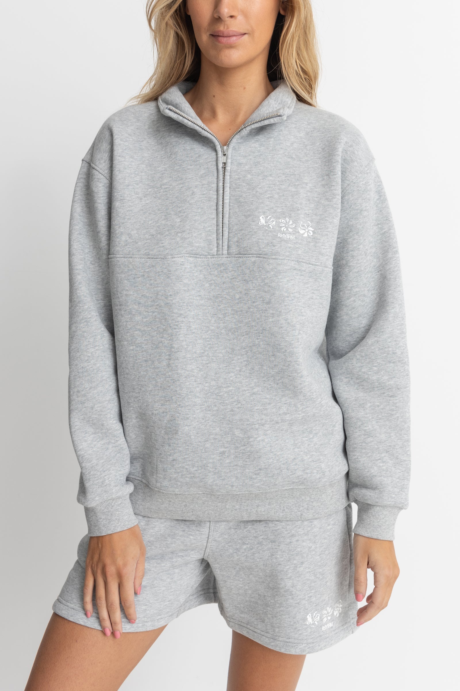 Sweat Pacifica 1/4 Zip Fleece - Grey - Femme