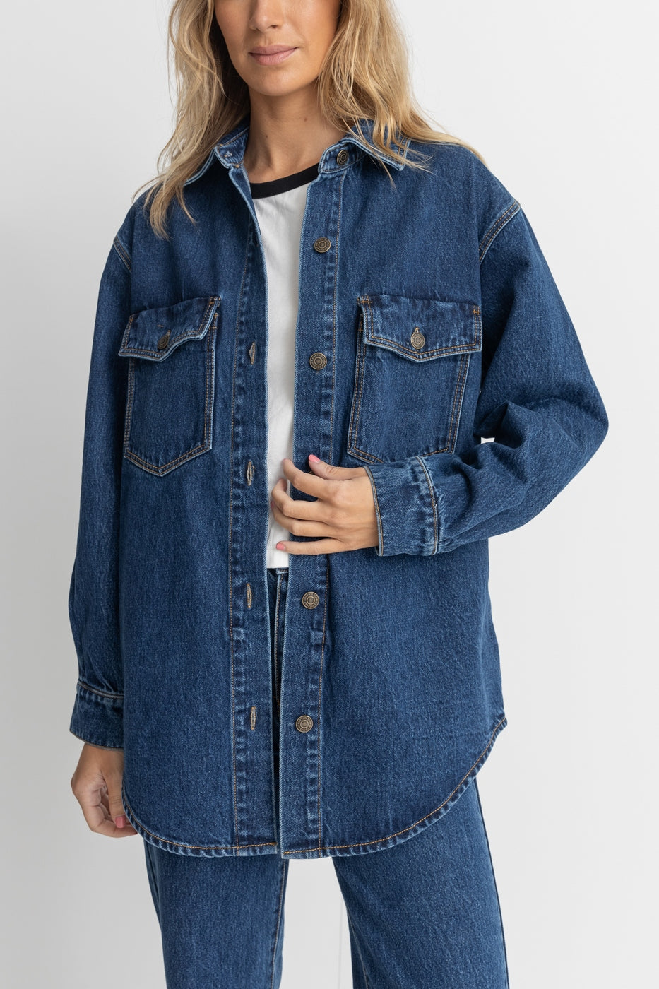 Veste Oversized Denim - Dark Wash - Femme