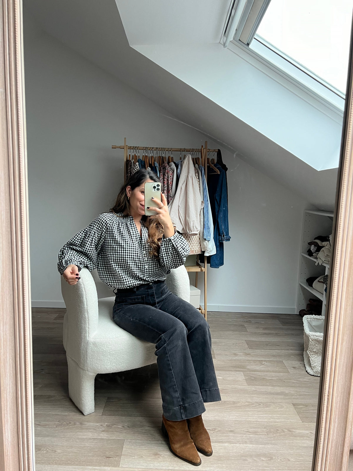 Blusa vichy negra Clothilde