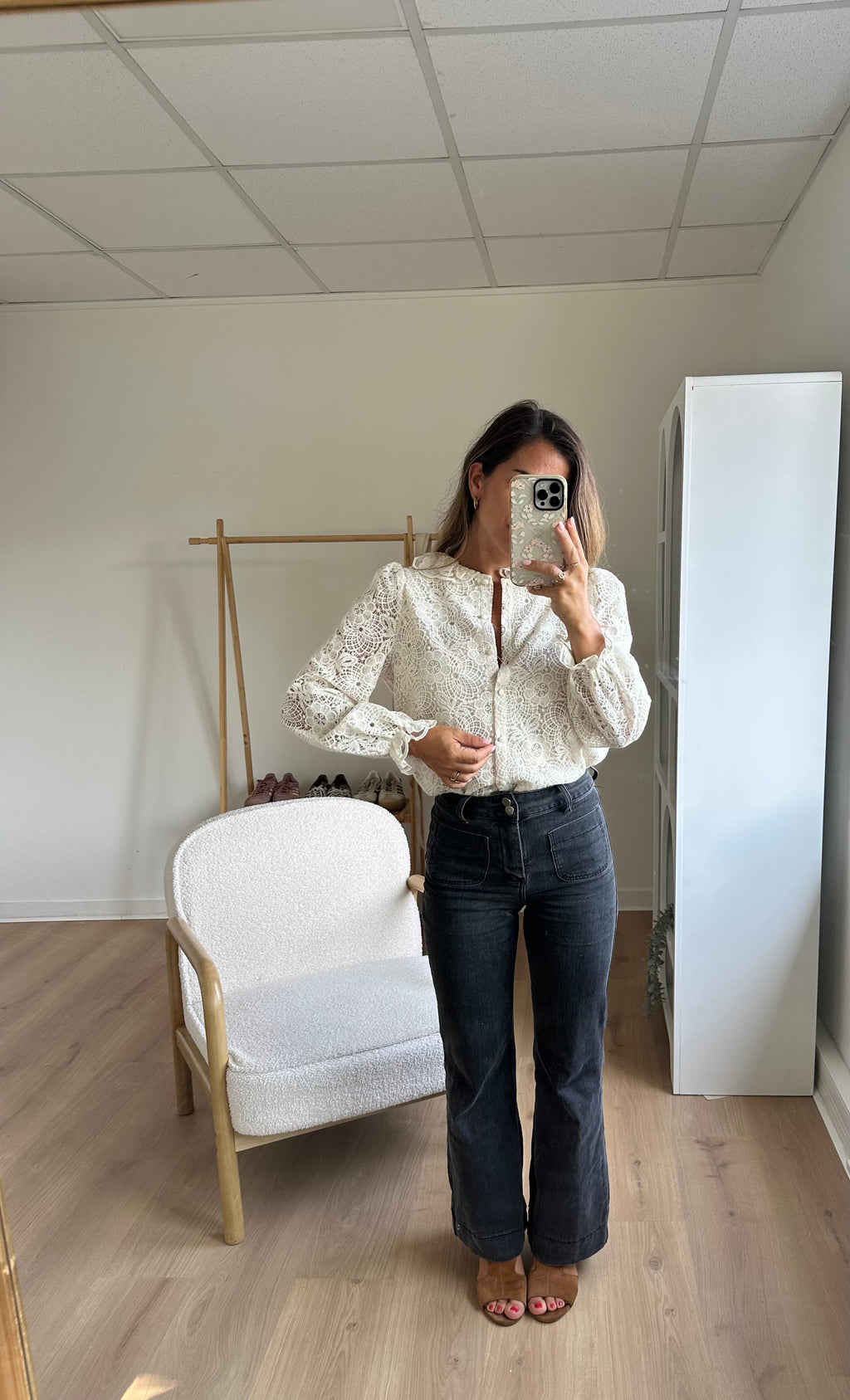 Blouse En Dentelle Écrue Rosa