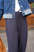 Pantalon Axel Fine Rayure Marine