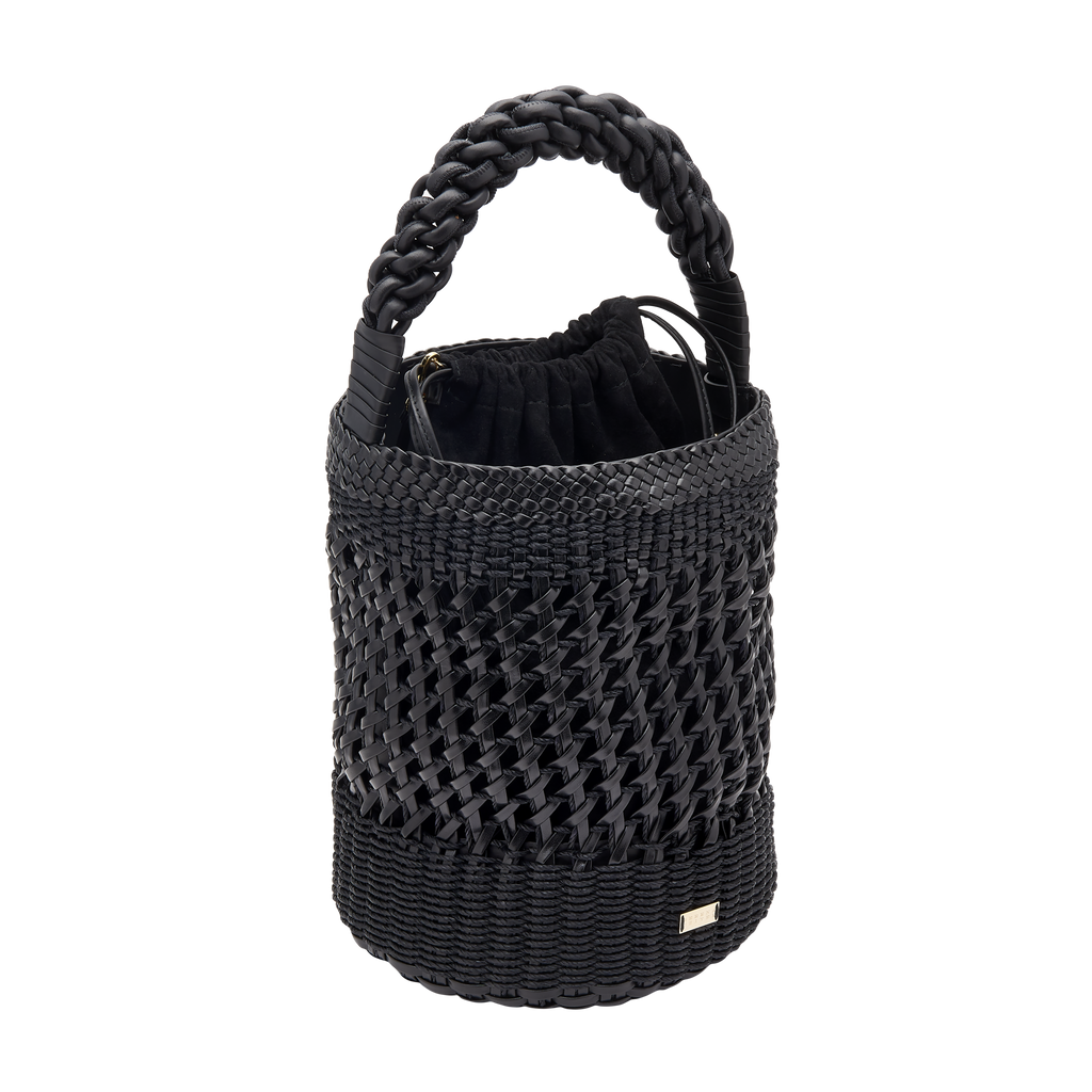 Almeria Black Large Bucket Bag
