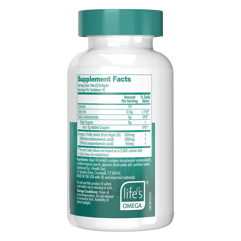 Ovega-3 Plant-Based Omega 3 500 mg Softgels, 60 Ea