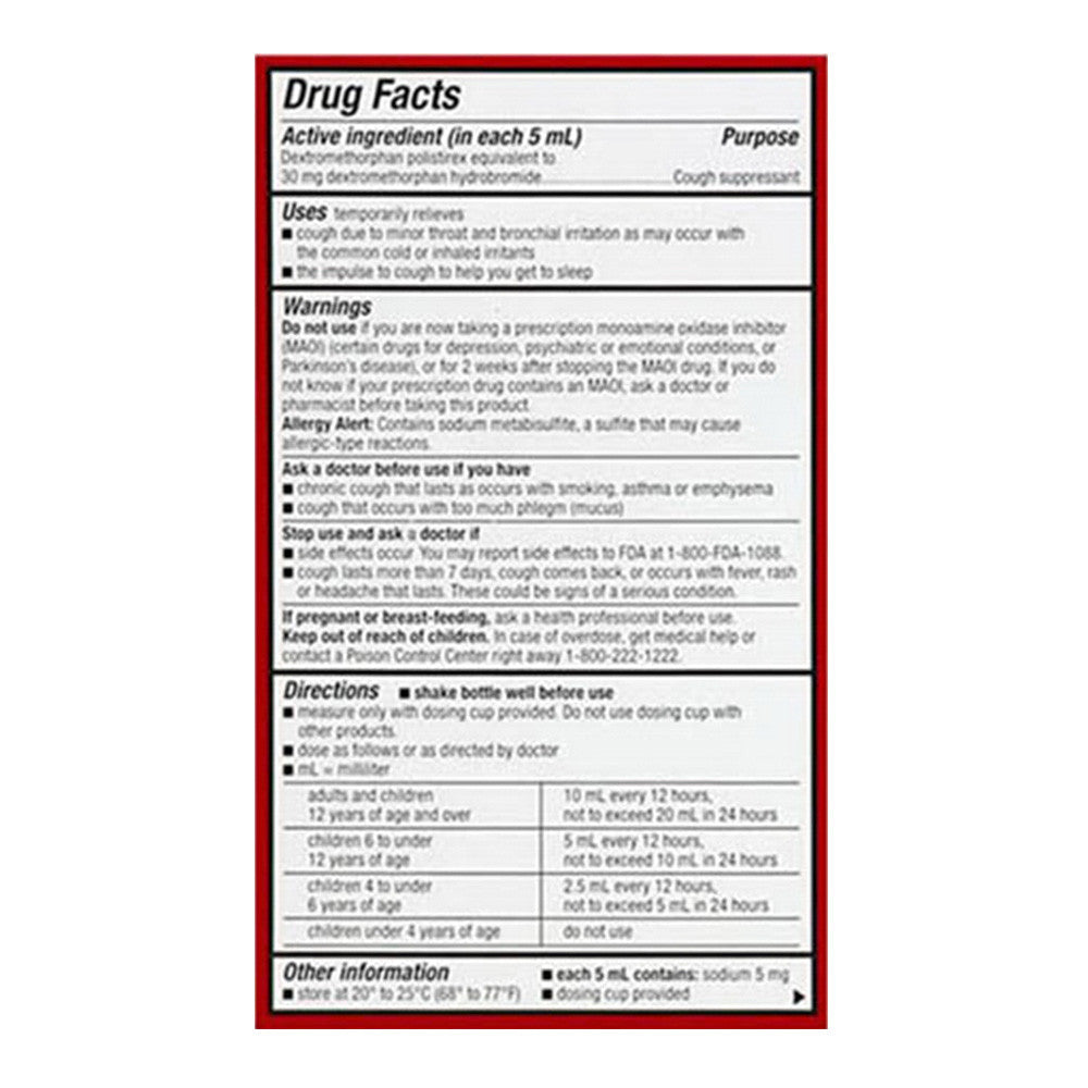 Leader Cough Dm Childrens Orange Flavored Liquid, 12 Hours, 3 Oz