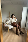 Bottes En Suédine Camille Marron Clair