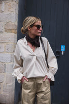 Blusa Léna Rayas Moka/Crudo
