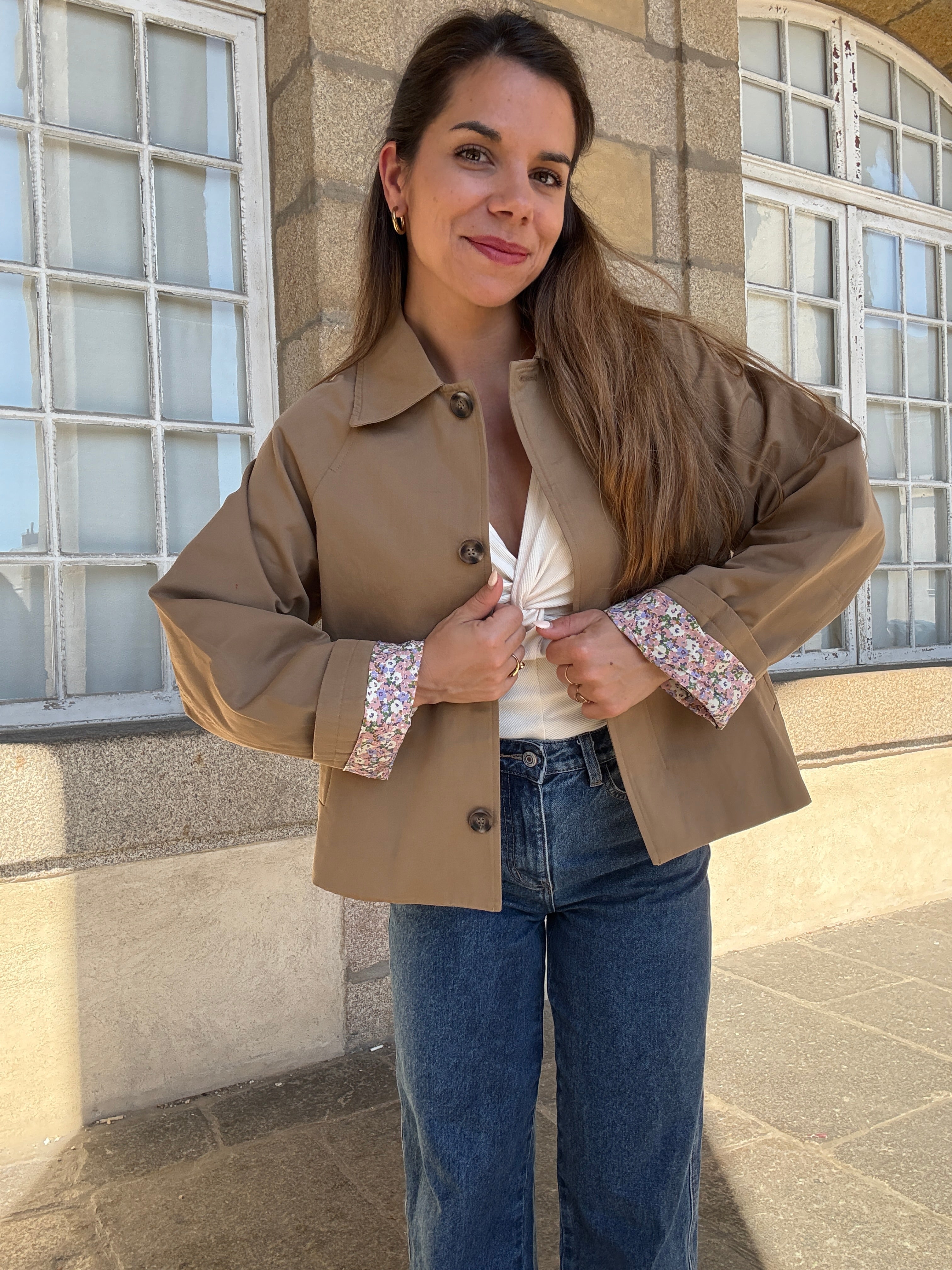 Veste trench Edith en coton Liberty camel