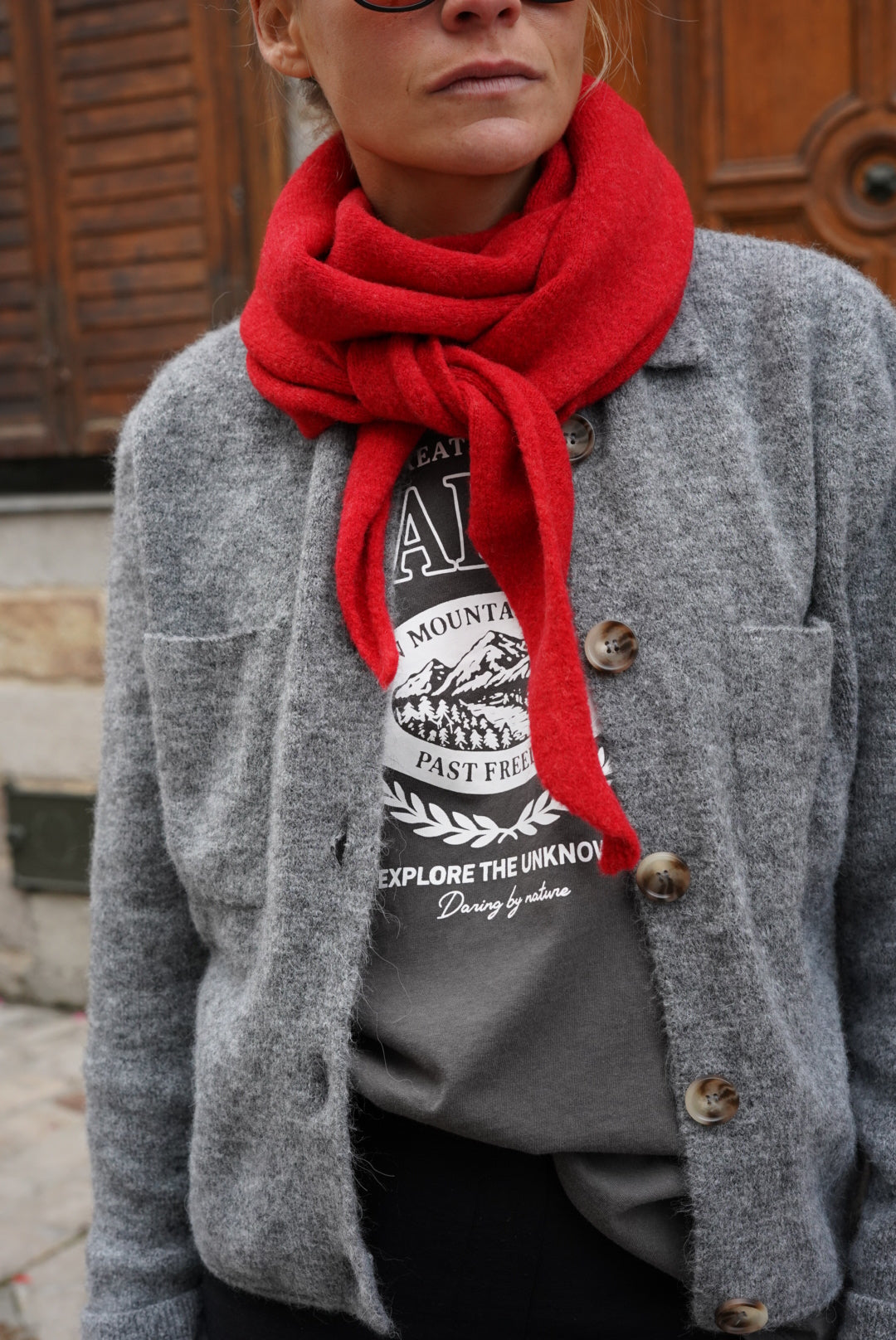 Arthus Red Knit Scarf
