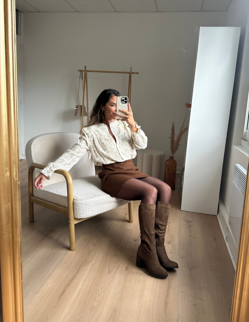 Bottes En Suédine Camille Marron Clair