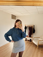 Lou grey wool-effect skirt