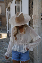 Blouse Brodée Sandy - Crème