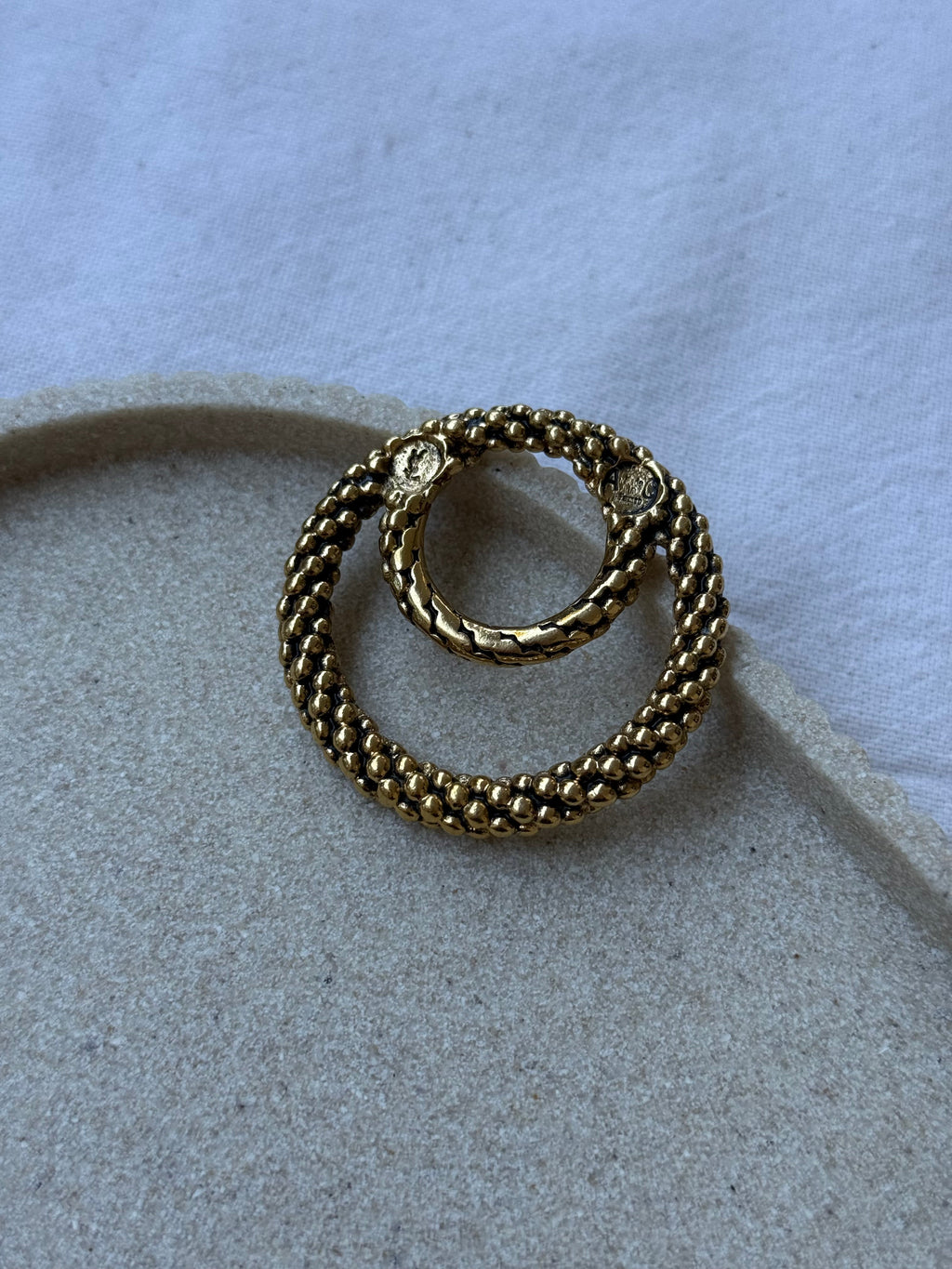 Anillo Bufanda Ysl Vintage - Anillos Dobles Dorados