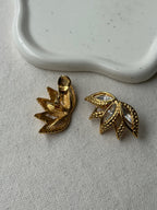 Pendientes Monet Vintage - Hojas Doradas Y Strass De Cristal