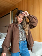 Céleste chocolate denim jacket