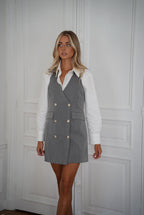 Vera Buttoned Dress - Gray
