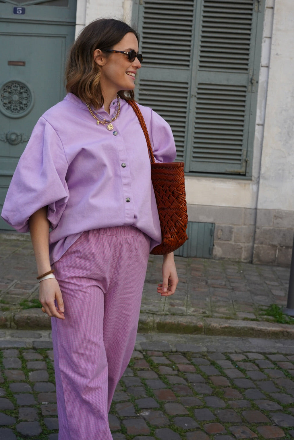 Pantalón Arthur Vichy Malva/Rosa