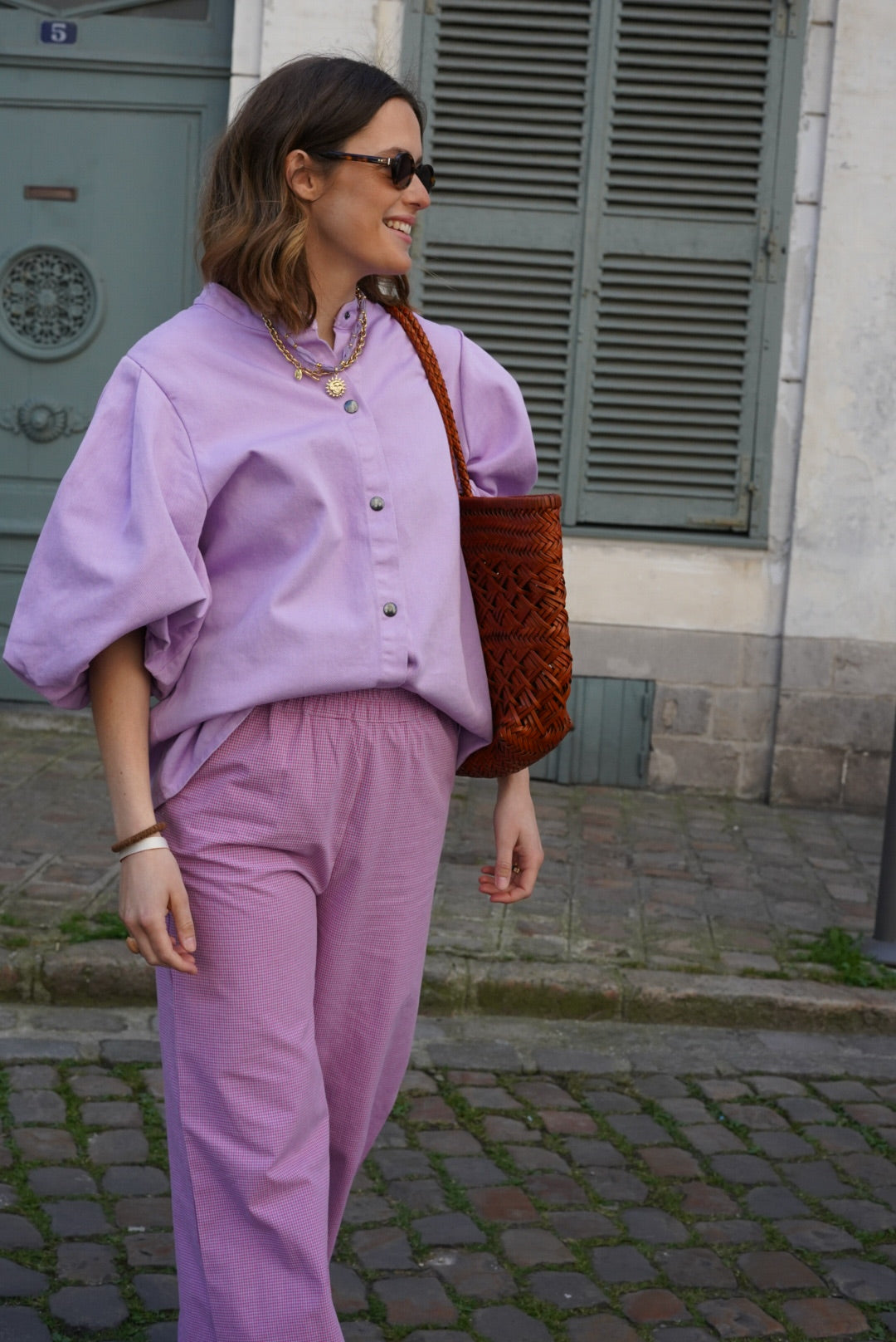 Pantalón Arthur Vichy Malva/Rosa