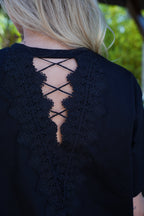 Lika Embroidered T-Shirt - Black